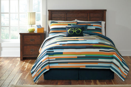 Orange & Navy Top of Bed -Full