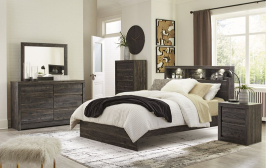VayBay Bookcase Queen Bed with Night Stand & Mirror *Discontinued*