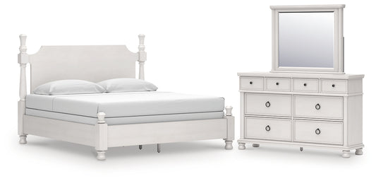 Rowlenstown King Poster Bed, Dresser and Mirror
