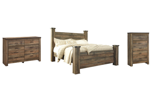 Trinell King Poster Bed with Dresser and Chest