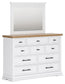 Ashbryn California King Panel Storage Bed with Mirrored Dresser