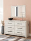 Lawroy Full Panel Headboard with Mirrored Dresser and Nightstand
