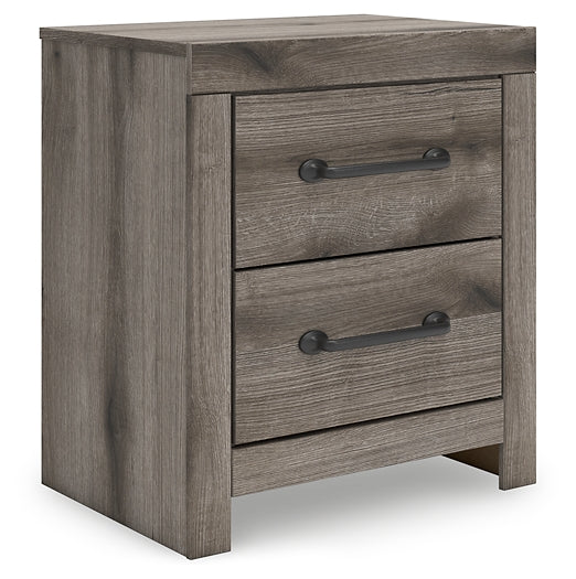 Graystorm Full Panel Bed with Mirrored Dresser and Nightstand