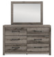 Graystorm Twin Panel Bed with Mirrored Dresser and Nightstand