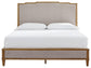 Sharlance King Upholstered Panel Bed with Mirrored Dresser