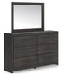Hollivern Twin Panel Storage Bed with Mirrored Dresser and Nightstand