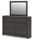 Fraluna King Panel Storage Bed with Mirrored Dresser
