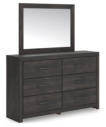 Hollivern Full Panel Bed with Mirrored Dresser, Chest and Nightstand