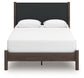 Pamytta Queen Upholstered Panel Platform Bed, Dresser and Mirror