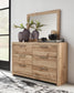 Hyanna Full Panel Bed, Dresser and Mirror