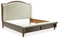 Sturlayne King Upholstered Panel Bed, Dresser, Mirror, Chest and Nightstand