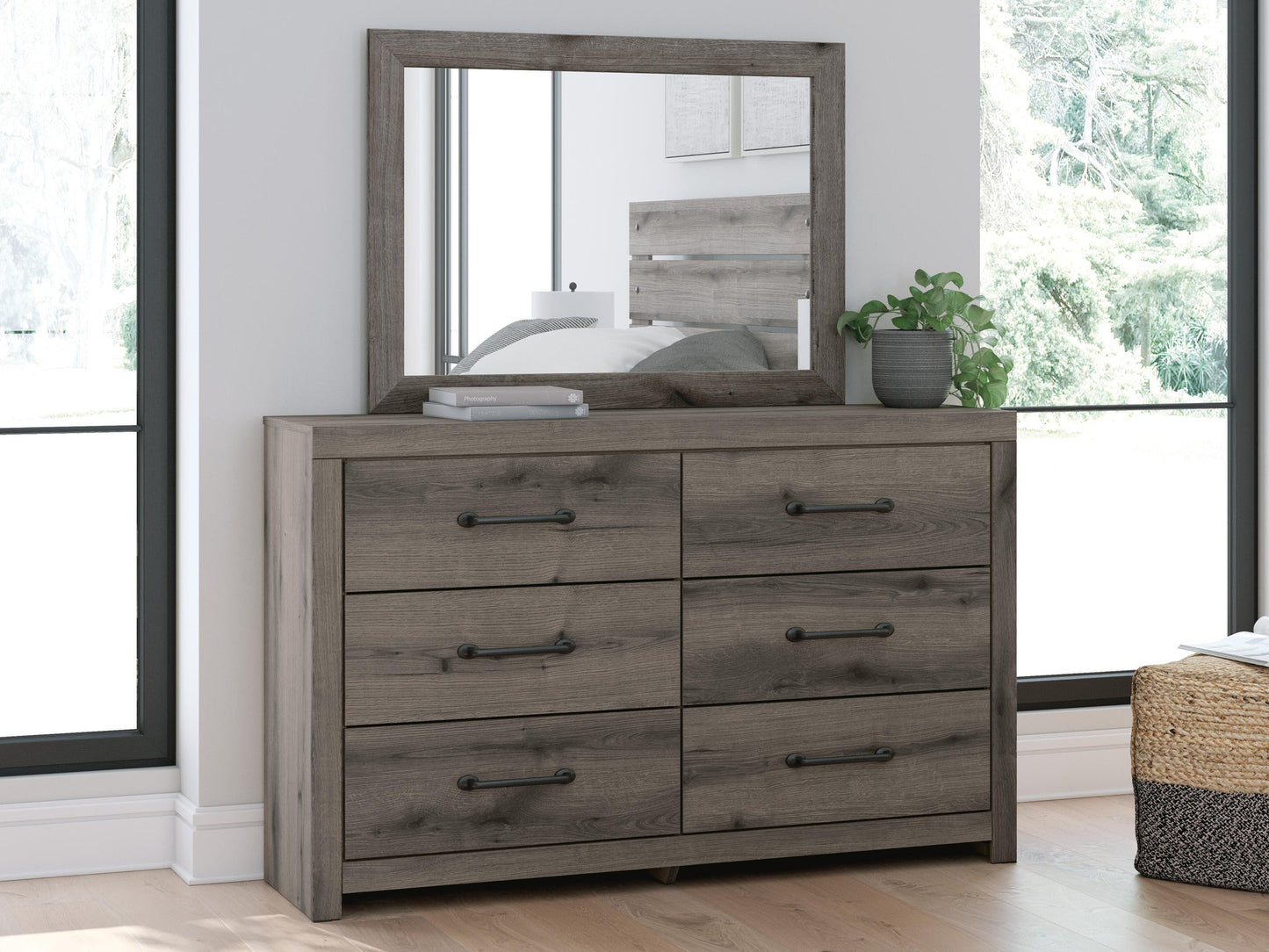 Urbanoore Full Panel Storage Bed, Dresser, Mirror, Chest and Nightstand