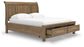 Vandenmore California King Storage Sleigh Bed with Mirrored Dresser, Chest and Nightstand