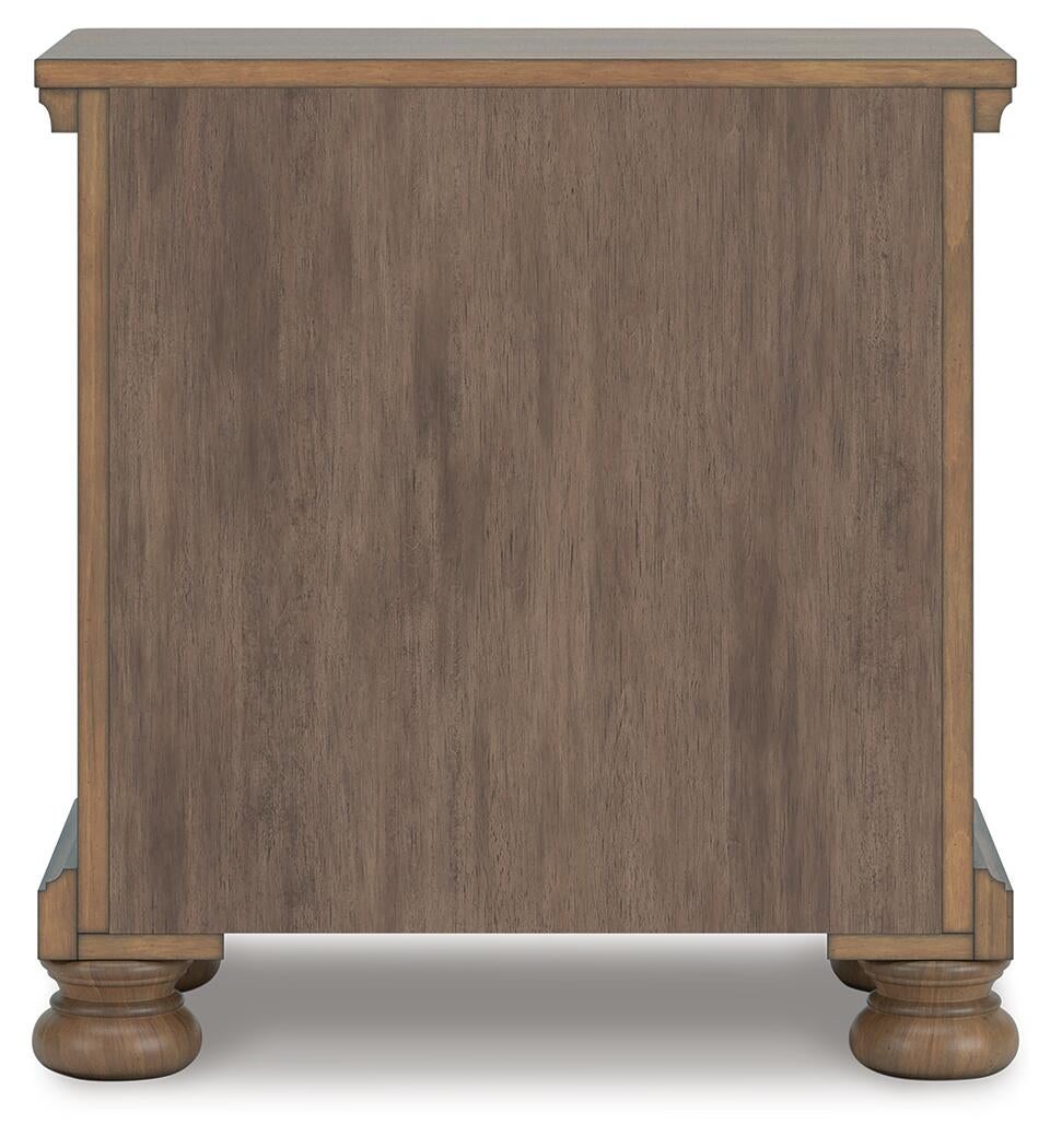 Vandenmore California King Storage Sleigh Bed with Mirrored Dresser, Chest and Nightstand