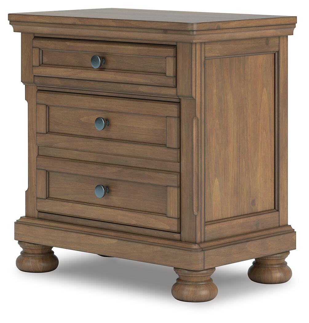 Vandenmore California King Storage Sleigh Bed with Mirrored Dresser, Chest and Nightstand