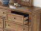Vandenmore California King Storage Sleigh Bed with Mirrored Dresser, Chest and Nightstand