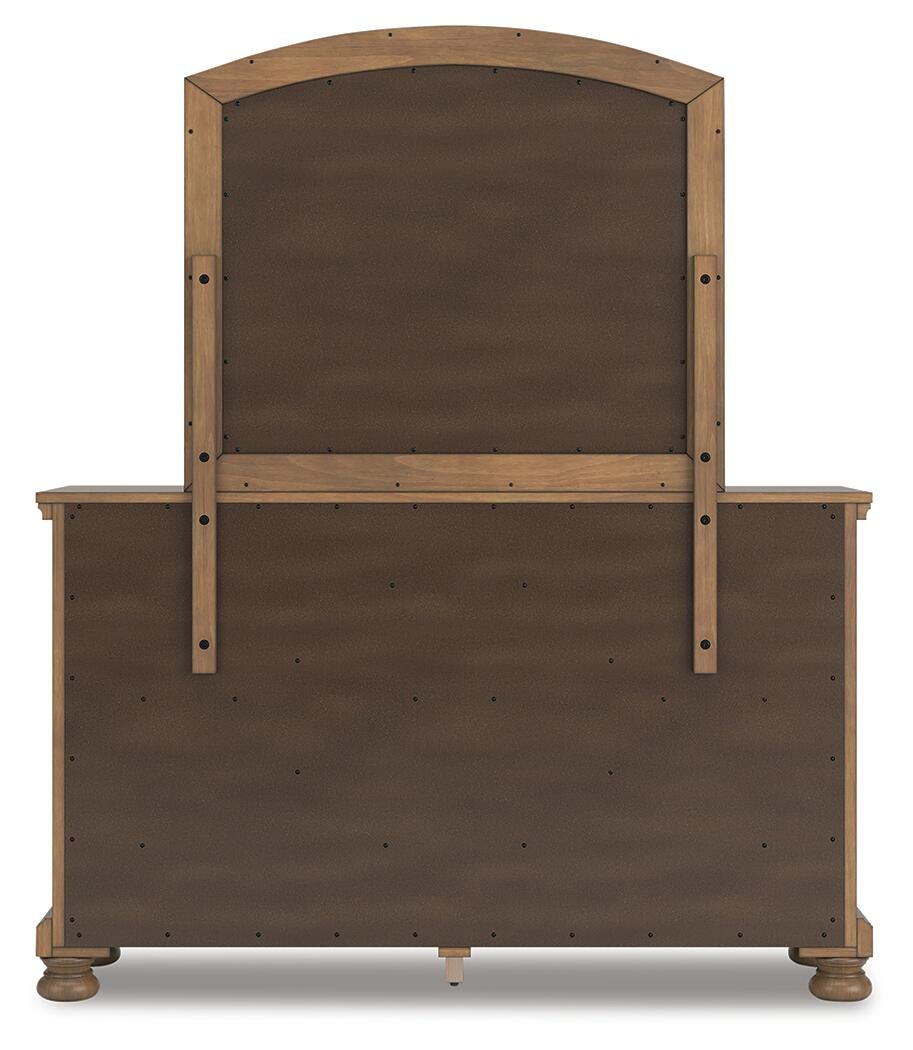 Vandenmore King Storage Sleigh Bed with Mirrored Dresser, Chest and Nightstand