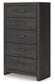 Delmorta Twin Panel Bed with Storage, Dresser, Mirror, Chest and Nightstand