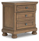 Vandenmore Queen Storage Sleigh Bed with Mirrored Dresser and Nightstand