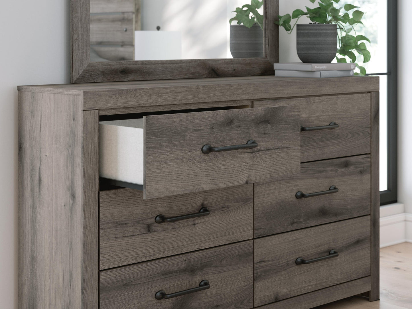 Urbanoore Full Panel Storage Bed, Dresser, Mirror and Nightstand