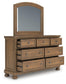 Vandenmore California King Panel Bed with Mirrored Dresser and Nightstand
