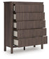 Pamytta Queen Upholstered Panel Platform Bed, Dresser, Mirror, Chest and Nightstand