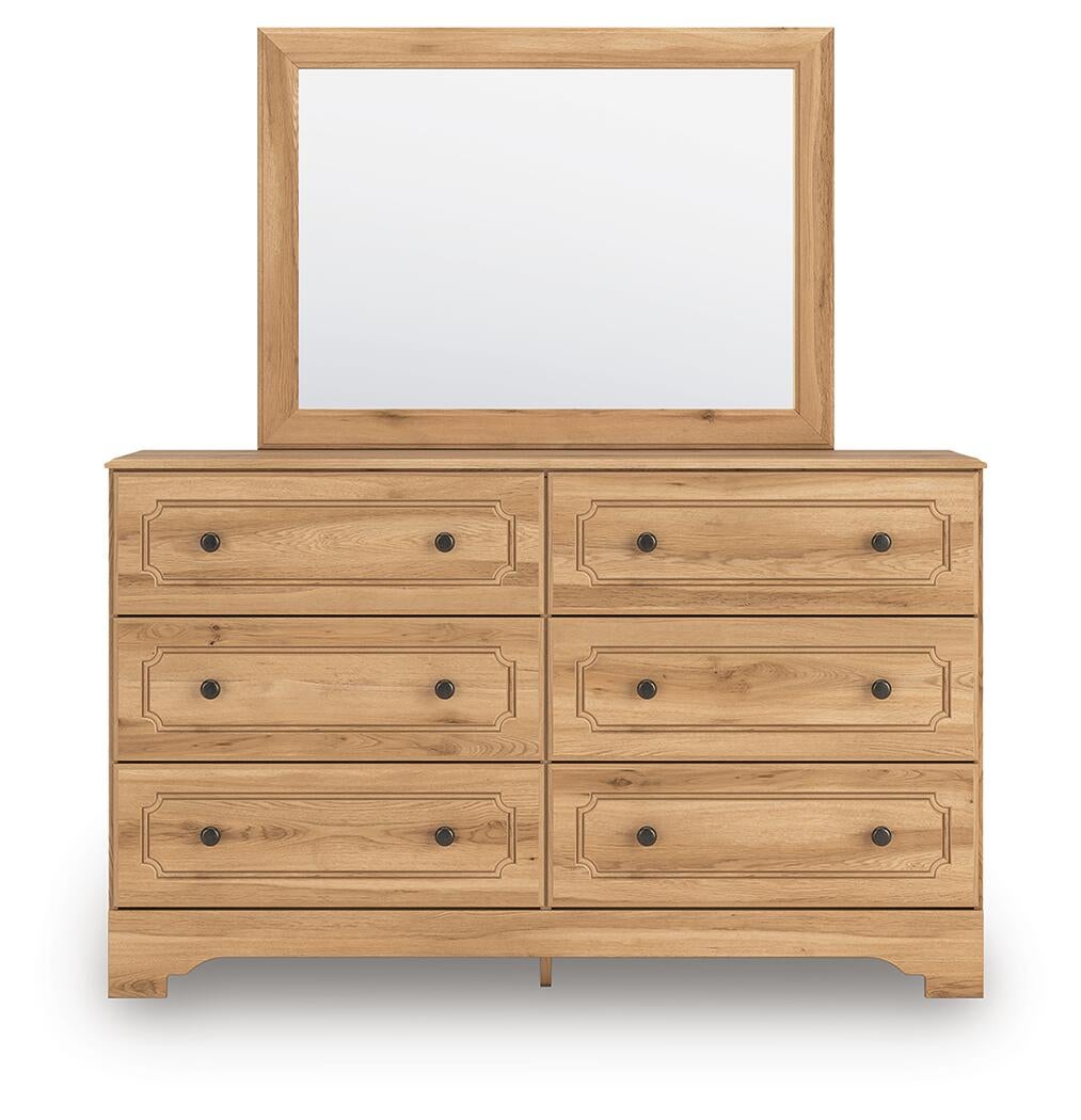 Aleaport King Panel Bed with Mirrored Dresser