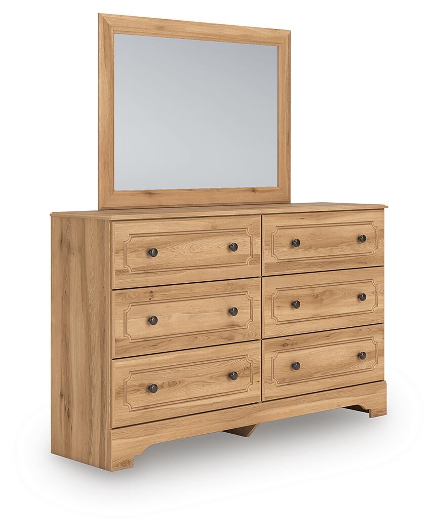 Aleaport King Panel Bed with Mirrored Dresser