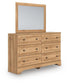Aleaport King Panel Bed with Mirrored Dresser