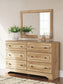 Aleaport King Panel Bed with Mirrored Dresser