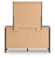 Pamytta King Upholstered Panel Platform Bed, Dresser and Mirror