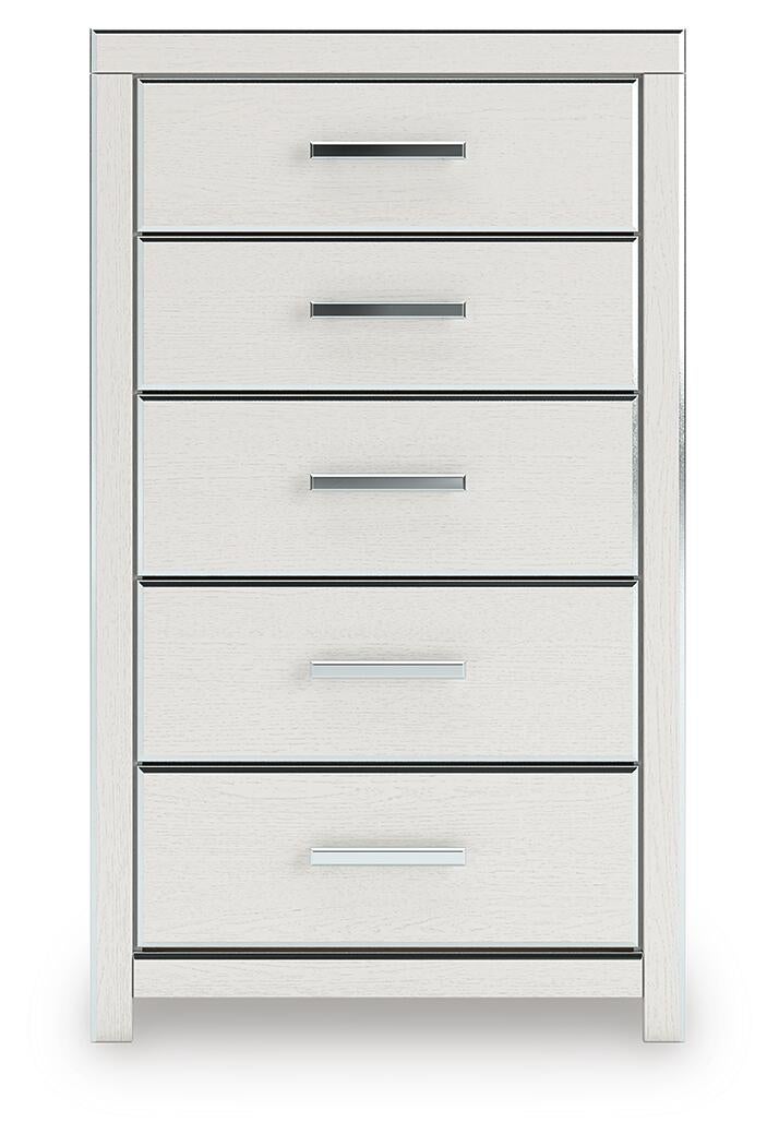 Zuraleus Queen Upholstered Panel Platform Bed, Dresser, Mirror, Chest and Nightstand