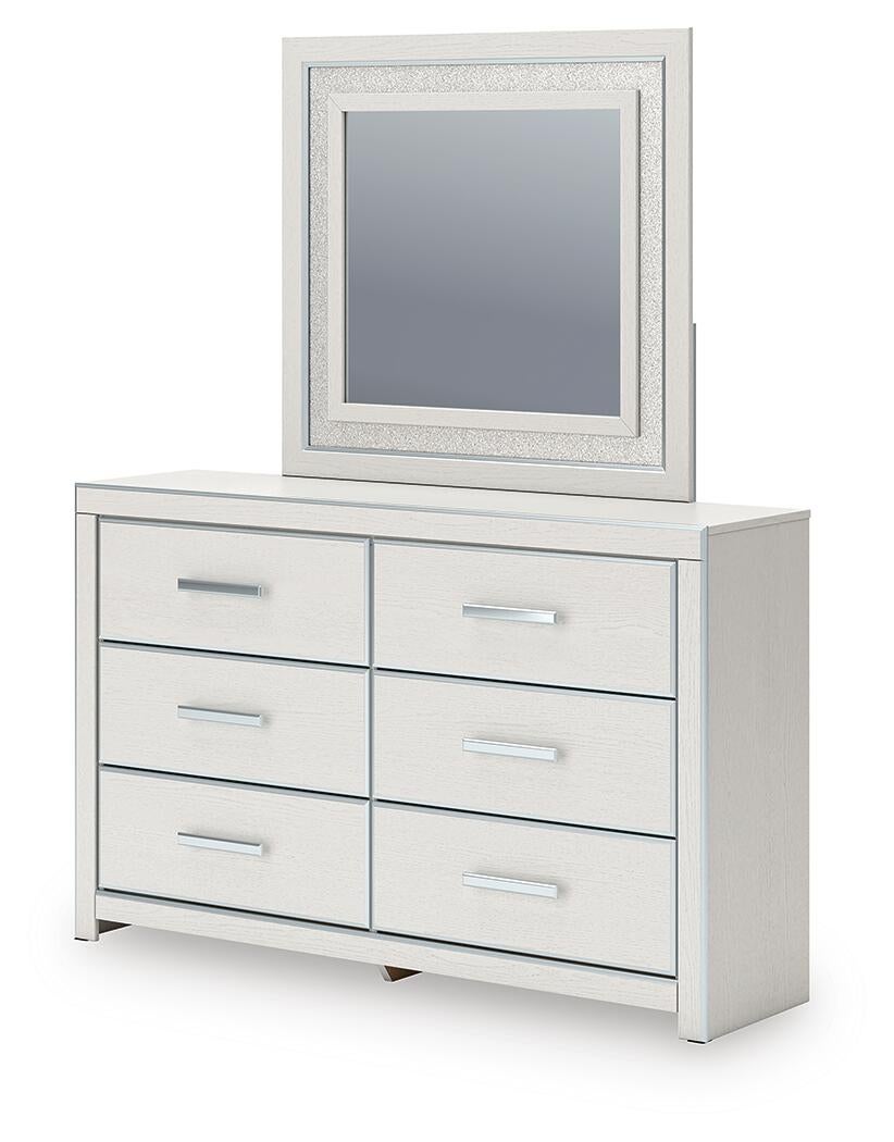 Zuraleus King Upholstered Panel Bed, Dresser and Mirror