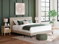 Cielden California King Upholstered Bed with Roll Slats, Dresser, Mirror, Chest and Nightstand