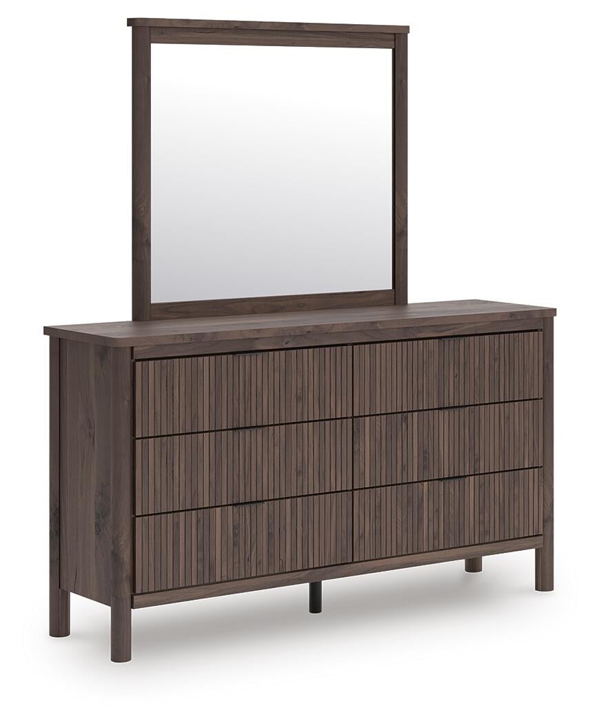 Pamytta Full Panel Platform Bed, Dresser, Mirror and Nightstand