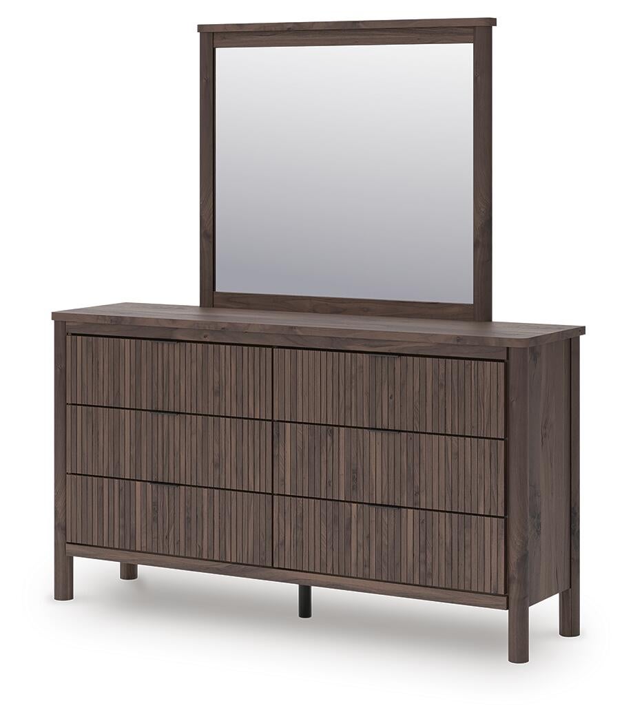 Pamytta Full Panel Platform Bed, Dresser, Mirror and Nightstand