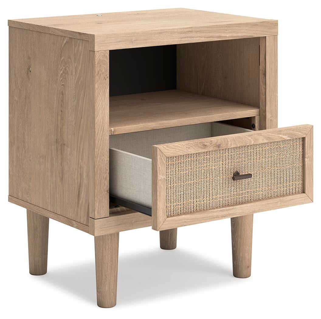 Cielden Full Upholstered Bed with Roll Slats, Dresser, Mirror, Chest and Nightstand