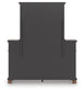 Chadworth King Poster Bed with Mirrored Dresser and Nightstand