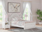 Maylilly Full Upholstered Panel Bed, Dresser, Mirror and Nightstand