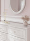 Maylilly Full Upholstered Panel Bed, Dresser, Mirror and Nightstand