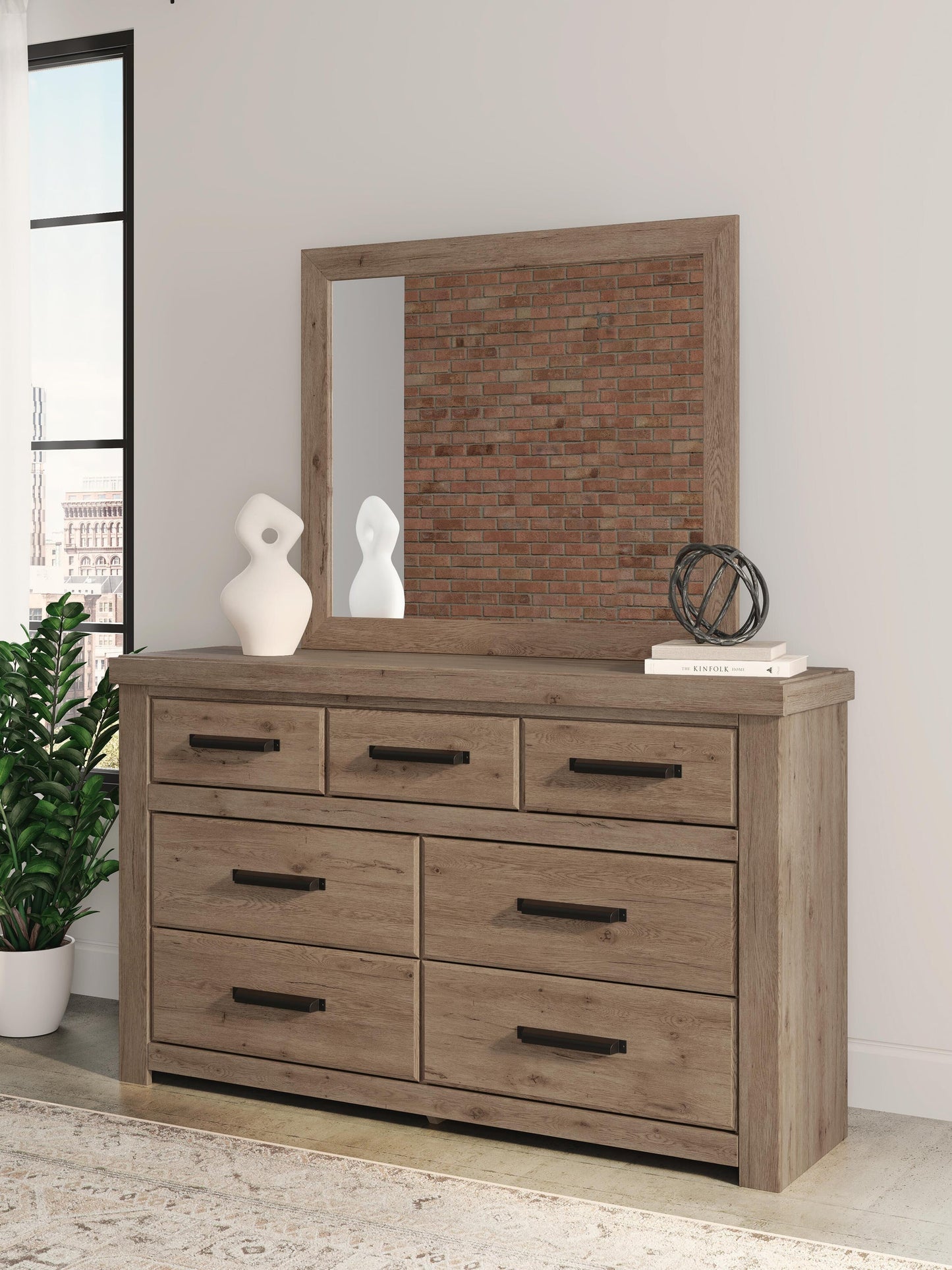 Garistyn King Panel Storage Bed, Dresser and Mirror